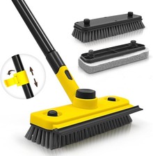 136cm Long Handle Shower Brush 3-in-1 Scrubber Mop Squeegee Bathroom