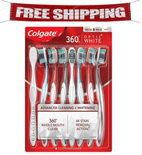 Colgate Optic White 360 Soft Manual Toothbrush, 8 ct.