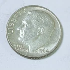 1964 D Roosevelt Dime 90% Silver 10C Circulated Coin #6035