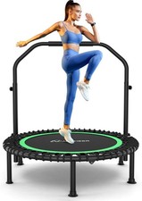 550lbs Indoor Trampoline with 4 Level Adjustable Foam Handle and Resistance Band