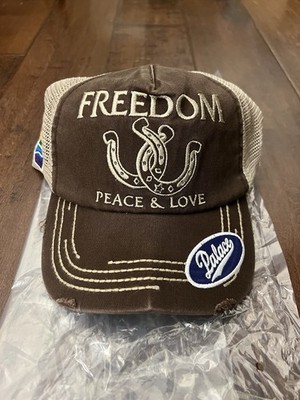 Palace Skateboards 2025 Freedom Distressed Trucker Hat Fox Brown