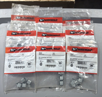 Lot of 90 Wiremold 502 Steel Raceway Bushing 500 Series (9 packs of 10) New