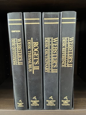 Webster's II Dictionary Thesaurus Desk Set New Riverside Quotations Reference