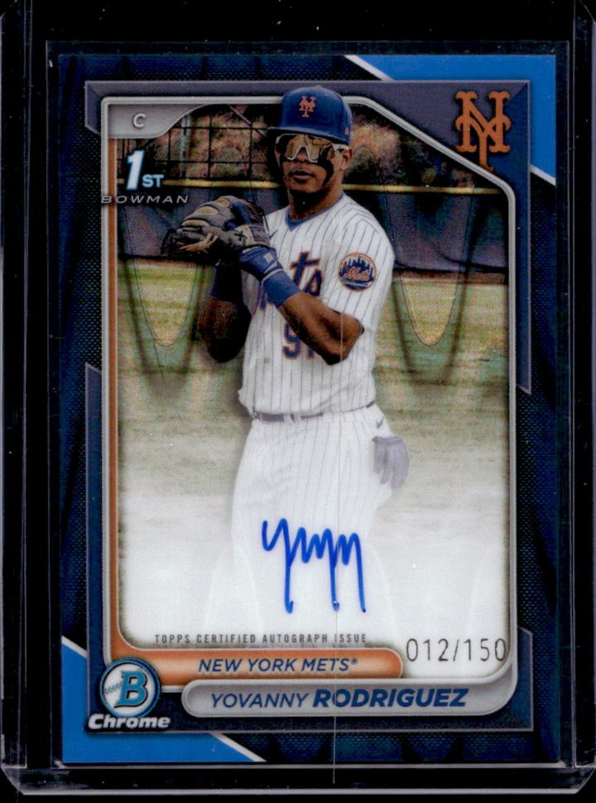 2024 Bowman Chrome Yovanny Rodriguez Auto Blue Raywave Refractor 1st #12/150