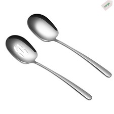 2 Pcs 11.5 inch Large Serving Spoons 18/8 Stainless Steel Spoons Set Buffet