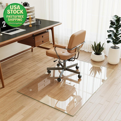 Tempered Glass Chair Mat 30X48 for Carpet Hardwood Floor Heavy Duty Clear