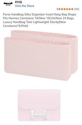 XYJG Silk Purse Organizer Insert-Hermes-New Constance 19-Pink-NEW IN ORIG PKG