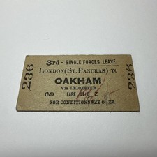 Vintage Railway Ticket - London St Pancras to Oakham Rutland