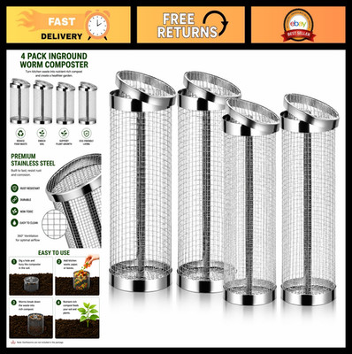 4PCS Inground Composting Bin Set - Turn Food Waste into Nutrient-Rich Soil, Stai