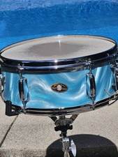 Slingerland 1965 5x14 Aqua Satin Flame redoblante nuevo 65 6 tacos original