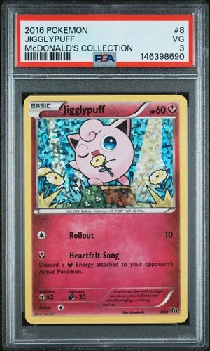 2016 POKEMON MCDONALD'S COLLECTION #8 JIGGLYPUFF PSA 3