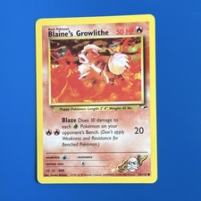 Pokémon TCG Blaine's Growlithe Gym Heroes 62/132 Card Near Mint