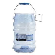 San Jamar SI6000 6 Gallon Saf-T-Ice Tote -  Transparent Blue New