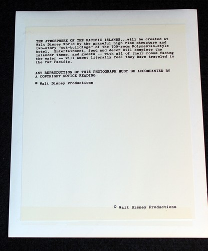 Walt Disney World 1969 PHOTO Polynesian Abandoned Concept Design Vintage - Picture 4 of 5