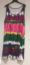 PRETTY COLOURFUL SHORT DRESS BEACH COVER UP HOLIDAY PLUS SIZE 24 26 SLEEVELESS