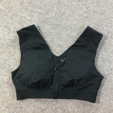 Tommie Copper Sports Bra Womens Large Black Activewear Shoulder Support Gym Zip