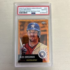 Alex Bregman 2022 Topps Chrome Platinum  #361 Orange /25 PSA 10 POP 1 Astros SSP