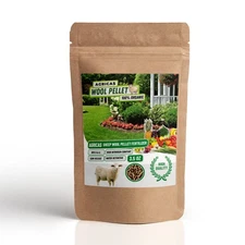 AGRICAS Wool Pellet Organic Fertilizer 3.5 oz – Sheep Wool, Indoor/Outdoor Use
