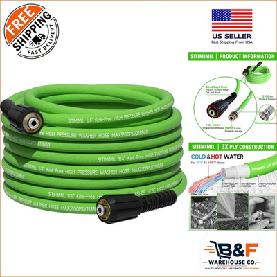 #ad #ad Professional 25 FT Kink Resistant Pressure Washer Hose 3100 PSI Durability $76.94