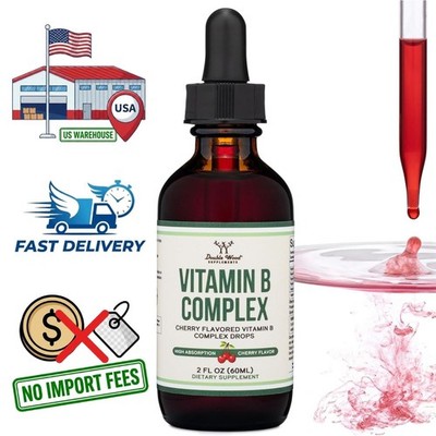 Gotas Líquidas de Complejo de Vitamina B 60 ml (2 fl oz) - Sabor a Cereza