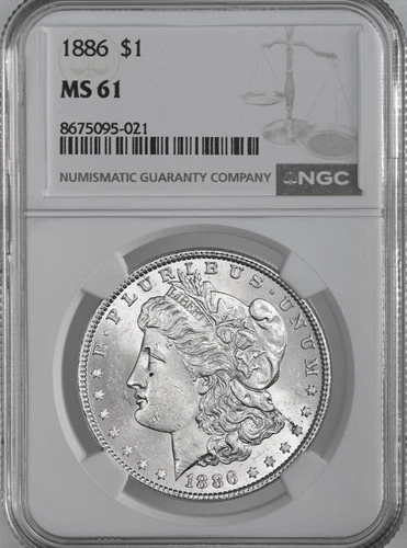 1886-P  $1  MORGAN SILVER DOLLAR  "PHILADELPHIA"  NGC MS61  #8675095-021
