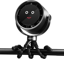 Portable Stroller Fan Rechargeable 5 Speed Tripod Digital Display 360 Black