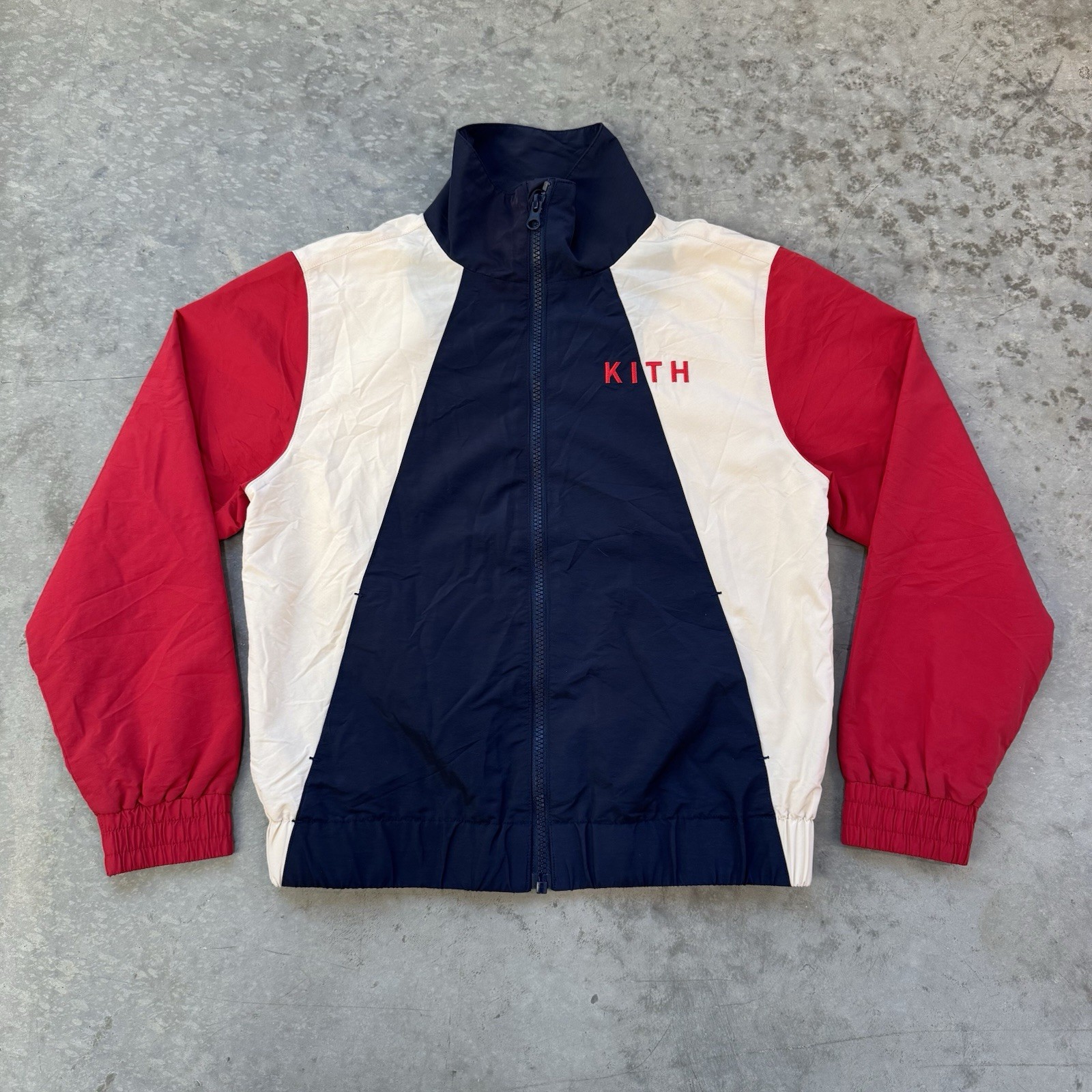 Kith Kids Color Block Track Jacket Multicolor Full Zip Nylon Youth Boys Size 12