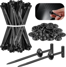 100Pcs Universal Cable Ties Buckle Self-Locking Nylon Zip Ties with Pin & Button