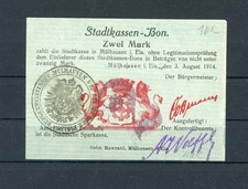 M&uuml;hlhausen i. Els 2 Mark Notgeld 1914 ...................................2/31537