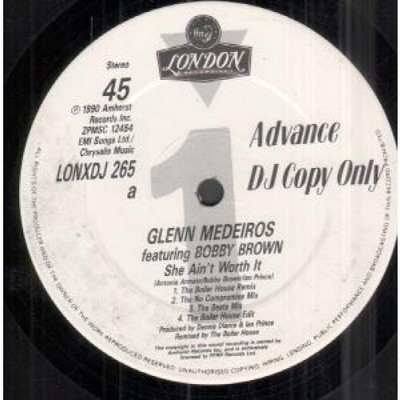 Glenn Medeiros - She Ain't Worth It - Used Vinyl Record 12 - Promo - G6244z