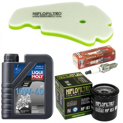 Wartung Ölfilter Set Öl 1L Luftfilter Zündkerze für Derbi GP1 125 Racing 2007-11