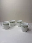 Corning Holly Days D-Handle Christmas Mug Milk Glass Corelle Pyrex Set Of 4