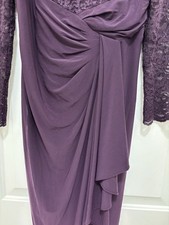 RTLS 240 BETSY  ADAM MULBERRY LACE WOMENS LONG GOWN SZ 14