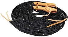 Horse 5/8" x 22' Horse Training Nylon Braided Mecate Reins with Slobber Straps