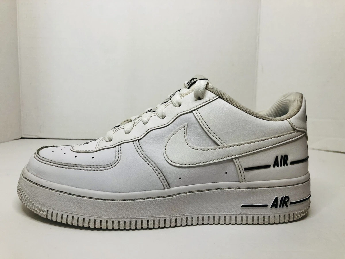 Nike Air Force One LV8 Double Air Swoosh Overbranding Sz 4.5y CJ4092-100  White