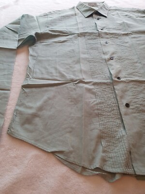 Dior Homme 2005ss runway by Hedi Slimane pleated green shirt size