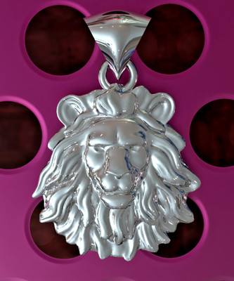 Solid 10k White Gold Lion King Pendant Charm