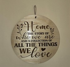Wood HOME sign 11 inch round