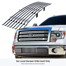 Fits 2009-2014 Ford F-150 Lower Stainless Bumper Chrome Billet Grille Insert