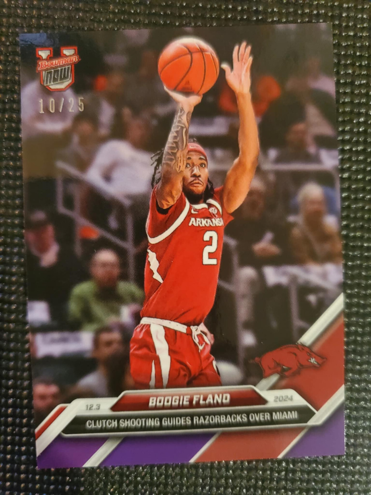 Boogie Fland 2024-25 Bowman U NOW Basketball Card 23 Purple Parallel 10/25