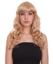 Adult Women Long Curly Glamour Party Event Cosplay Golden Wig HW-650 Adult 