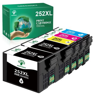 T252XL Ink Cartridge For Epson 252XL Black WorkForce WF-3620 WF-3640 WF-7610