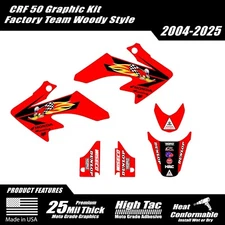 CRF50 Factory Team HRC Woody Graphic Kit Red Premium 25 mil thick