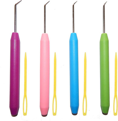 4 Pieces Colorful Knitting Loom Hook Tool Loom Knit Hook Set Looming