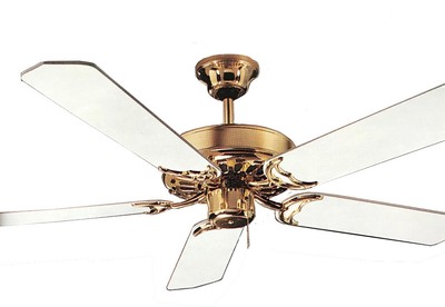 Nutone 42 Inch Ceiling Fan 5 Blade Polished Brass With White