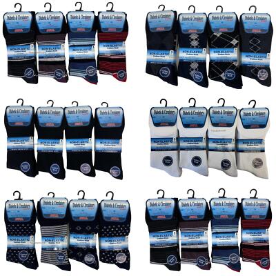 3/6/12 Paar dehnbare Diabetiker- & Kreislaufsocken für Herren nicht elastisch UK 6-11