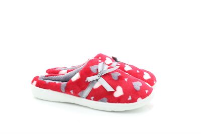 Damen-Slipper rot bequem weich warm pelzig Schlafzimmer Pantoletten 