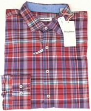 Tommy Bahama Long Sleeve Shirt Mens New Sail Red Plaid to Meet You $148