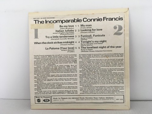 Connie Francis - The Incomparable Connie Francis - EMI Records (1967) 12" LP - Picture 3 of 3