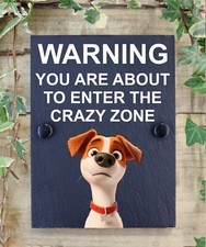 Targa Jack Russell Personalizzata Divertente Attenzione al Cane Insegna Ardesia Stile Pixar